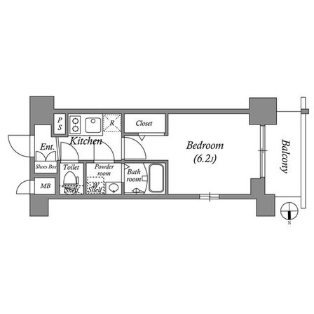 中央市場前駅 徒歩5分 7階の物件間取画像